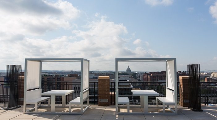 2M Street Apartments: DC Apartments: DC Rentals: Washington DC: Rooftop View: Capitol View: Pool Area