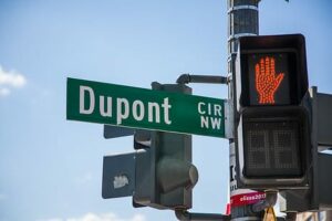 dupont circle street sign in washington dc
