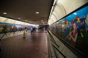 inside of u street metro station in washington dc