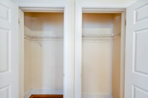 large closets with shelving at mount pleasant apartments in nw washington dc