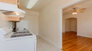 kitchen and dining area at parkside apartments in adams morgan washington dc
