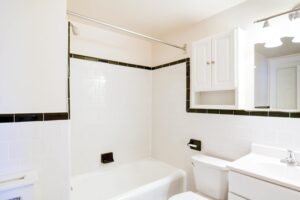 bathroom at wakefield hall apartments in u street washington dc