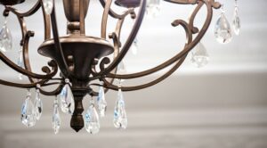 close up of chandelier at the calverton apartments in adams morgan washington dc