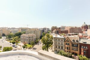 rooftop view of washington dc from the baystate apartments in dupont circle washington dc