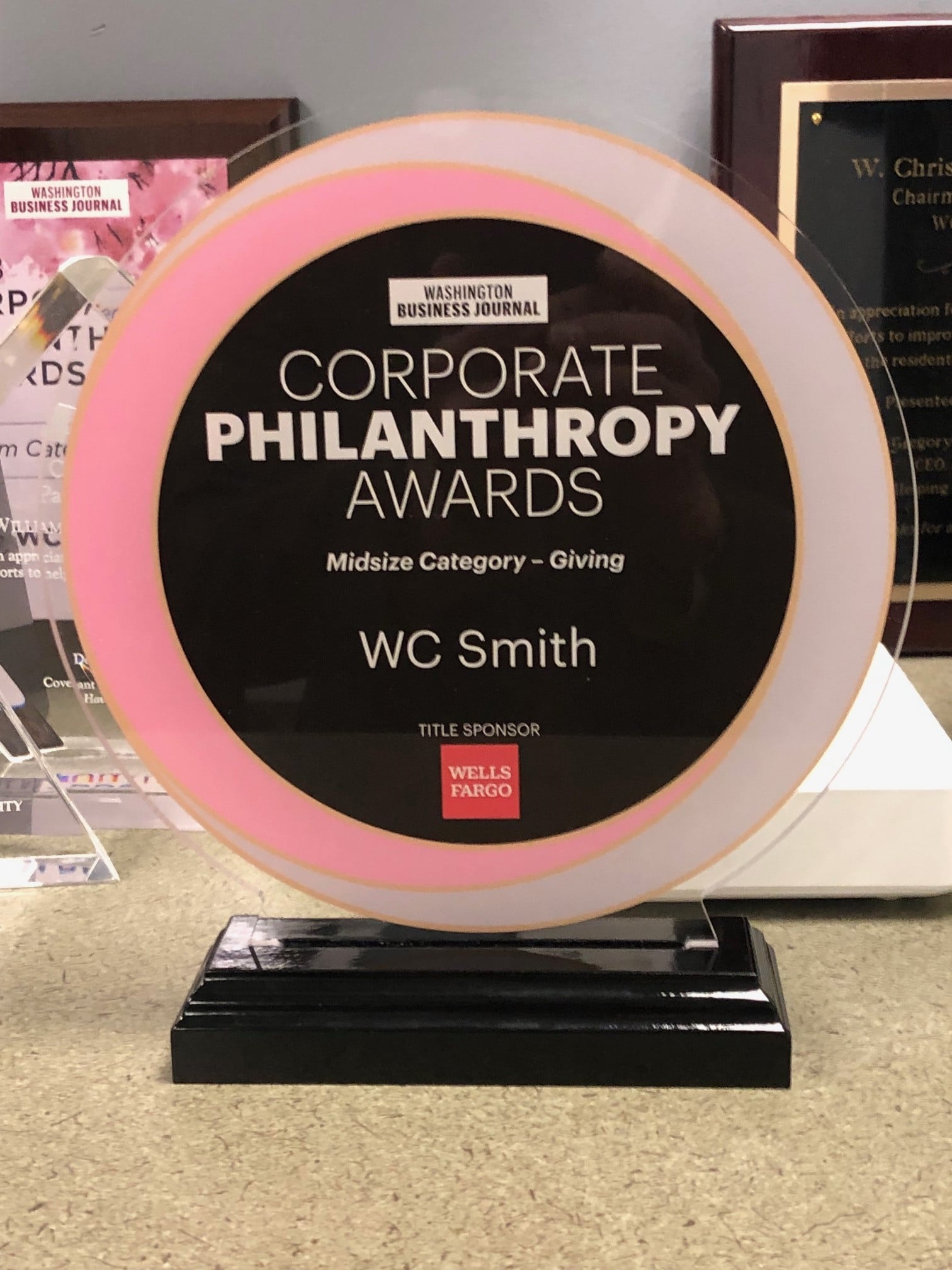 WC Smith Wins Corporate Philanthropy Awards from Washington Business Journal