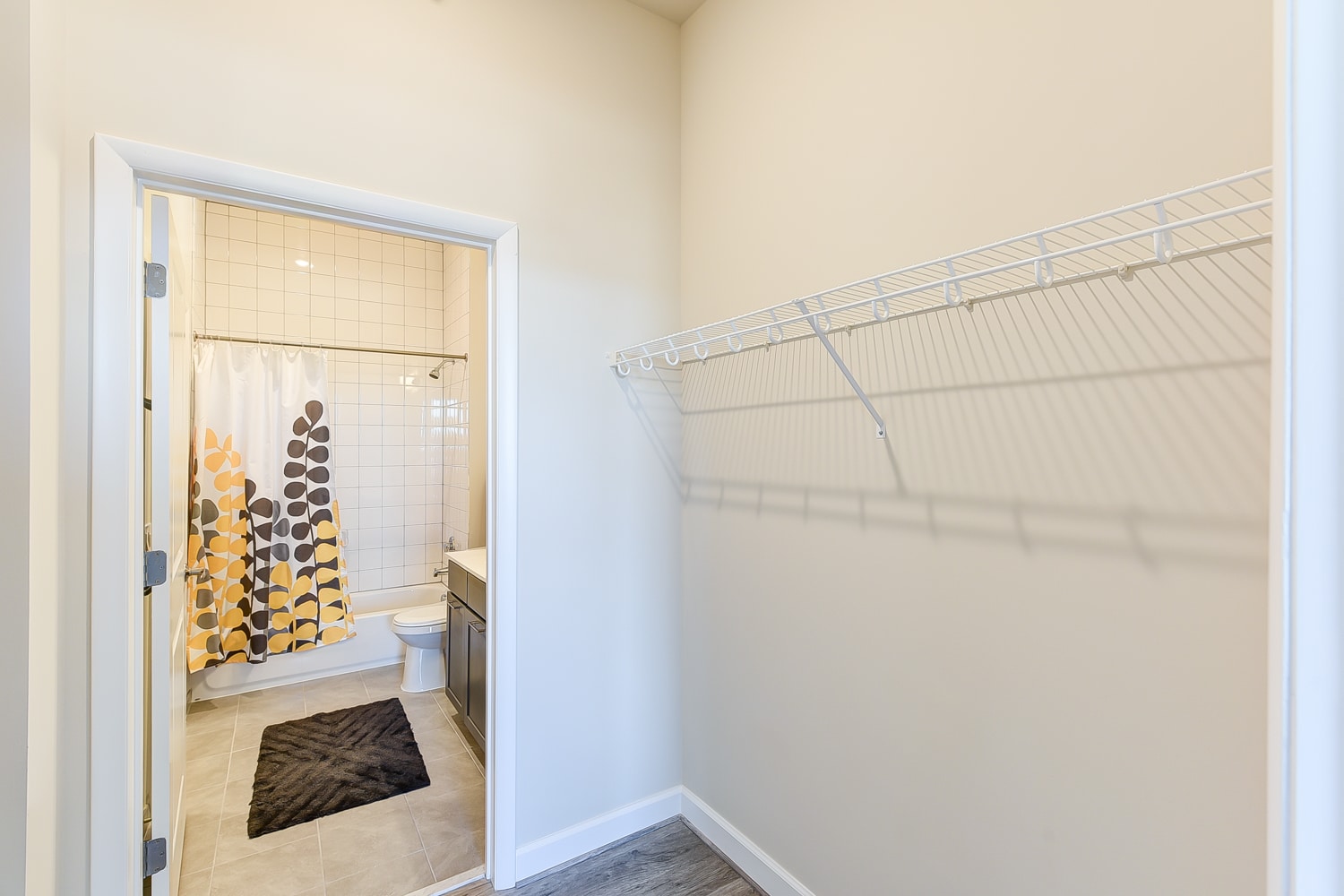 walk in closet at city view apartments in washington dc