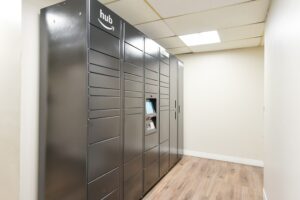 amazon hub package lockers at hilltop house apartments in columbia heights washington dc