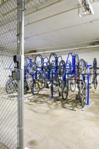 bike storage room at hilltop house apartments in columbia heights washington dc