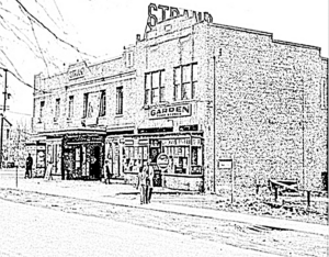 old drawing of the stand theater in washington dc