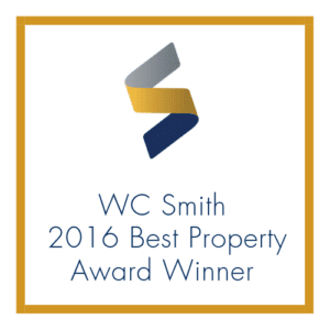 WC Smith 2016 best property award winner badge