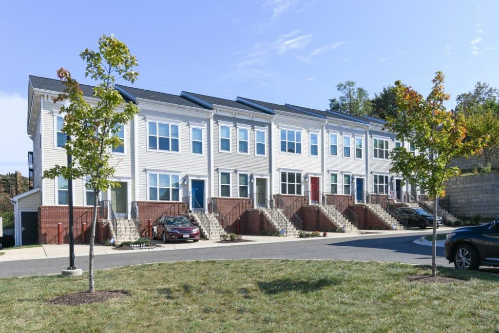 exterior of sheridan station south townhomes in washington dc