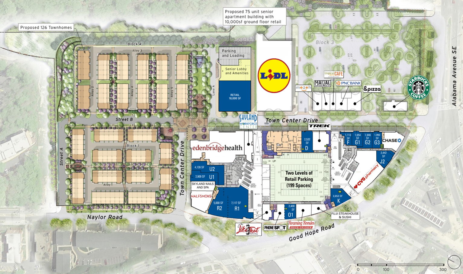 rendering of skyland town center