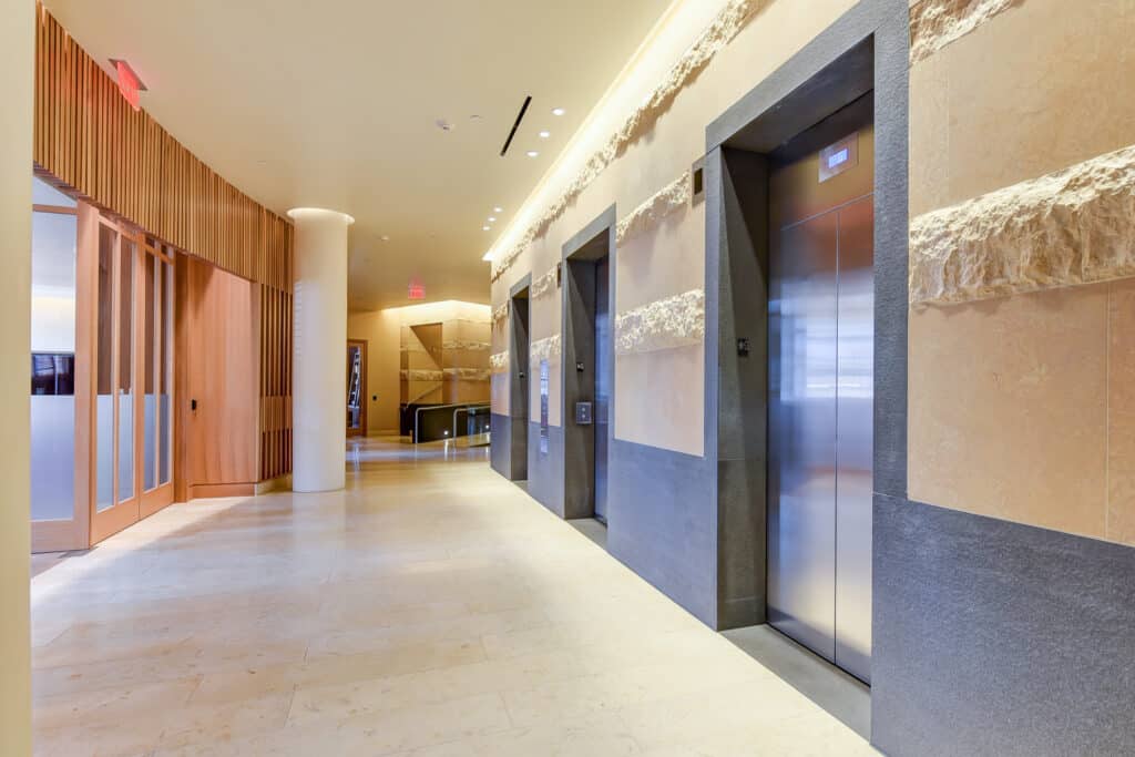 elevator area at park chelsea apartments in washington dc