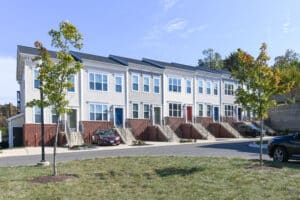 exterior view of sheridan station south townhome apartments in washington dc