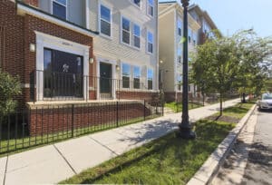 exterior of sheridan station south townhouse style apartments in washington dc