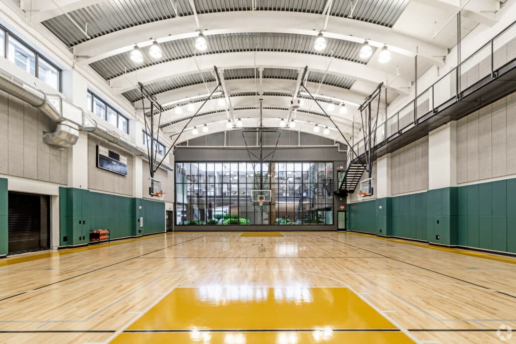 indoor basketball court at the garrett apartments in washington dc