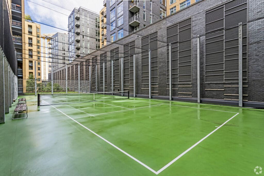 tennis court at the garrett apartments in washington dc