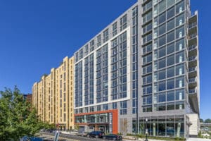 exterior view of the garrett apartments in washington dc