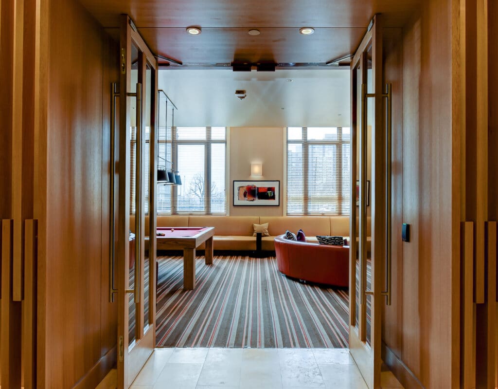 clubroom entrance at park chelsea apartments in washington dc